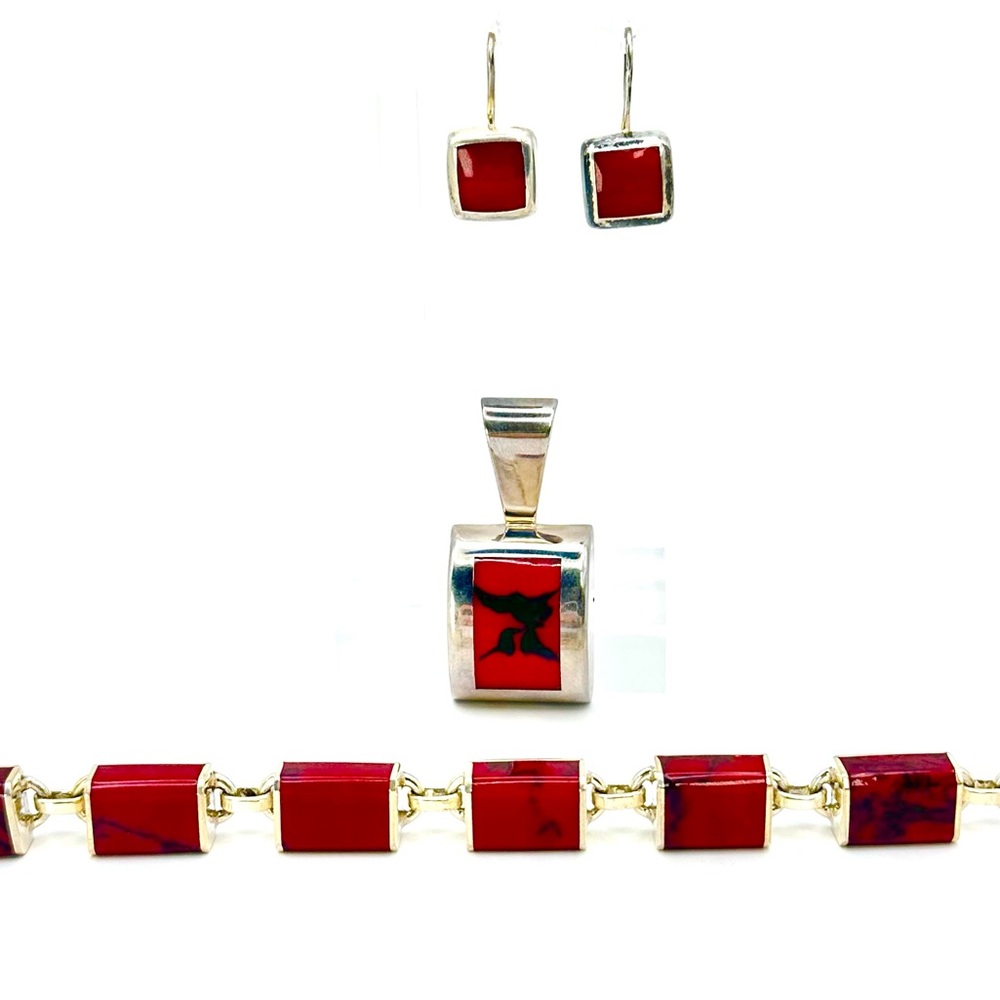 Silpada Retired Vintage B0967 Bracelet W0436 Earrings S0818 Pendant Jasper Set